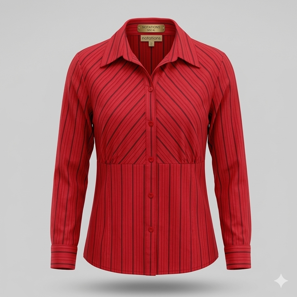 Notations Vibrant Red Top with Stripes